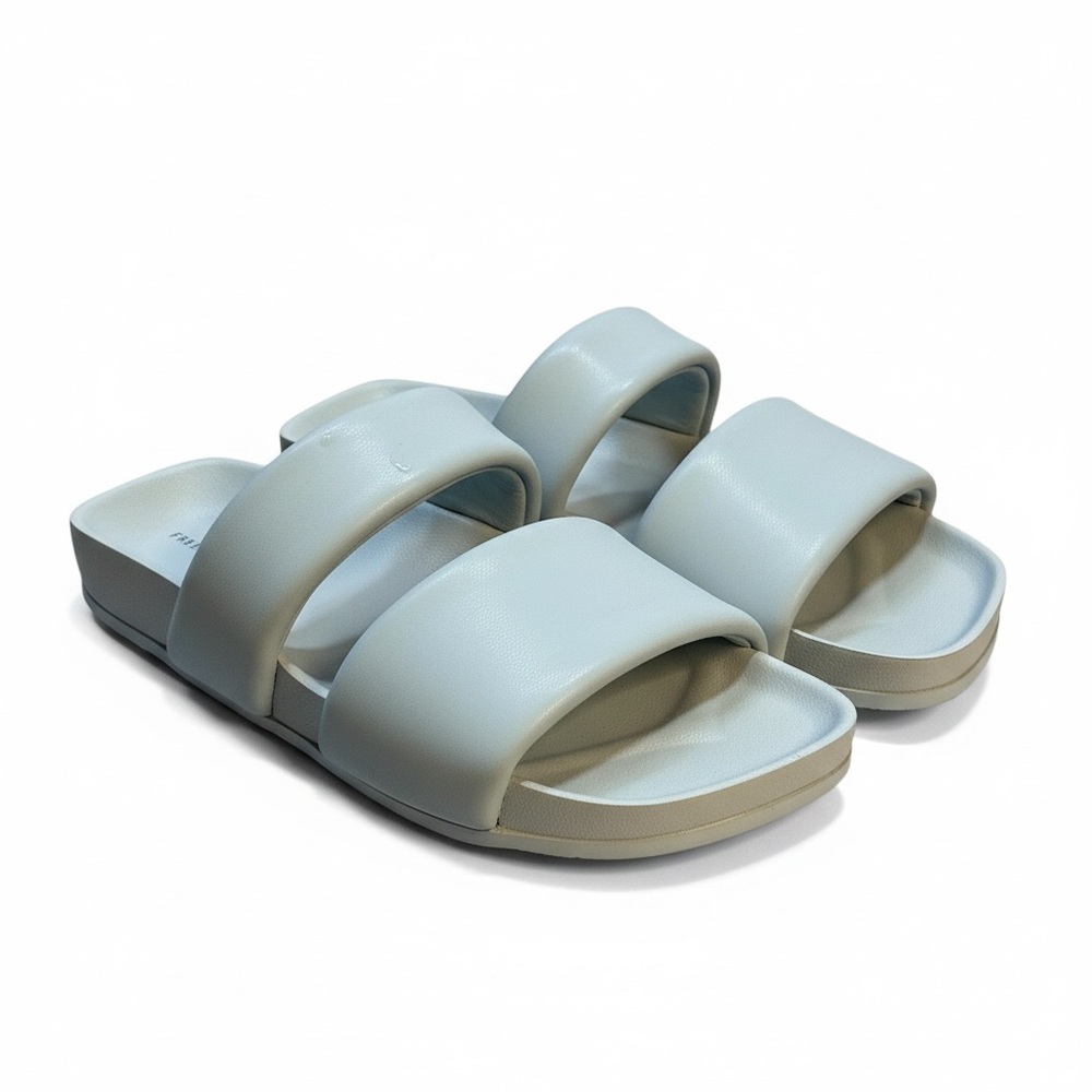 Free People puffy double strap light blue gray size 7 slides